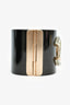 Pre-Loved Chanel™ 2015 Black Resin Crystal CC Cuff Bracelet
