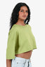 Loewe Green Cotton Cropped Logo T-Shirt Size S