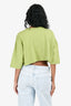 Loewe Green Cotton Cropped Logo T-Shirt Size S