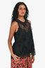 Carven Black Floral Lace Embroidered Tank Size 38