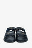 Pre-Loved Chanel™ Navy Leather Chain CC Sandals Size 37