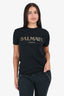 Balmain Black/Gold Logo T-Shirt Size S Mens