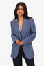 Judith & Charles Linen Blue Single Breasted Blazer Size 6