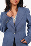 Judith & Charles Linen Blue Single Breasted Blazer Size 6