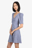 Staud Blue/White Gingham Short Sleeve Mini Dress Size 2