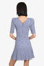 Staud Blue/White Gingham Short Sleeve Mini Dress Size 2