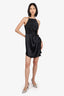 T by Alexander Wang Black Satin Ruched Strappy Dress Size 2