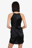 T by Alexander Wang Black Satin Ruched Strappy Dress Size 2