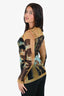 Jean Paul Gaultier Vintage Brown/Black Graphic Printed Sheer Top Size M
