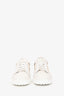 Salvatore Ferragamo White Leather Logo Printed Sneakers Size 11