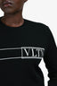 Valentino Black/White VLTN Logo Sweater Size M
