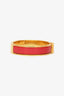 Hermès Gold Tone Metal Red Enamel Clic H Bangle