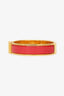 Hermès Gold Tone Metal Red Enamel Clic H Bangle