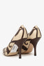 Miu Miu Cream/Brown Leather Pointed Heels Size 38.5