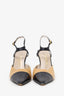 Pre-Loved Chanel™ Beige/Black Leather Pointed Heels Size 39.5