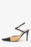 Pre-Loved Chanel™ Beige/Black Leather Pointed Heels Size 39.5