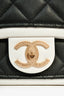 Pre-Loved Chanel™ 2014 Black/White Lambskin Medium Graphic Mini Square Flap Bag