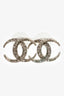 Pre-Loved Chanel™ 2015 Silver Tone Crystal Embellished CC Stud Earrings