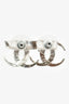 Pre-Loved Chanel™ 2015 Silver Tone Crystal Embellished CC Stud Earrings