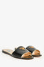 Prada Black Patent Logo Sandals Size 40