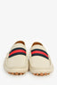 Gucci Grey Leather Navy/Red Canvas Stripe Loafer Size 10 Mens