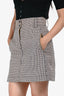Sandro Brown Houndstooth High Waisted Mini Skirt Size 2