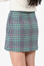Sandro Green/Purple Tartan High Waisted Mini Skirt Size 2
