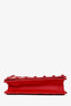 Miu Miu Red Leather Matelasse Studded Crossbody Bag