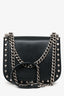 Prada Black Leather Studded Square Crossbody Bag