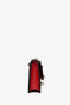 Prada Red/Black Leather Studded City Wallet On Chain