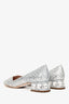 Miu Miu Silver Glittered Flats Size 35.5