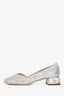 Miu Miu Silver Glittered Flats Size 35.5