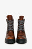 Miu Miu Brown Aged Leather Combat Boots Size 35.5