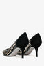 Rene Caovilla Black Suede Leather Crystal Embellished Heels Size 35