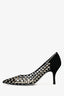 Rene Caovilla Black Suede Leather Crystal Embellished Heels Size 35