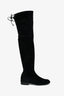 Stuart Weitzman Black Suede Leather Highland Boots Size 5