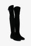 Stuart Weitzman Black Suede Leather Highland Boots Size 5