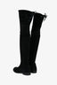 Stuart Weitzman Black Suede Leather Highland Boots Size 5