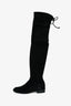 Stuart Weitzman Black Suede Leather Highland Boots Size 5