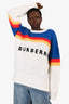 Burberry White/Blue Logo Sweater Size XL