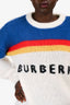 Burberry White/Blue Logo Sweater Size XL