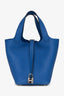 Hermès 2021 Bleu France Clemence Leather Picotin 18 PHW