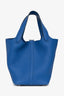 Hermès 2021 Bleu France Clemence Leather Picotin 18 PHW