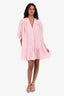 Sandro Pink Puff Sleeve Mini Dress Size 1
