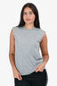 Tibi Heather Grey Shoulder Pad Tank Top Size XS