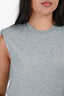 Tibi Heather Grey Shoulder Pad Tank Top Size XS