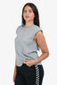 Tibi Heather Grey Shoulder Pad Tank Top Size XS