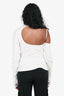 Helmut Lang White Ribbed Cutout Long Sleeve Top Size S