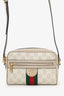 Gucci Beige GG Supreme Monogram Web Mini Ophidia Crossbody