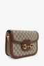 Gucci Beige/Brown Monogram 'Gucci 1955' Horsebit Shoulder Bag